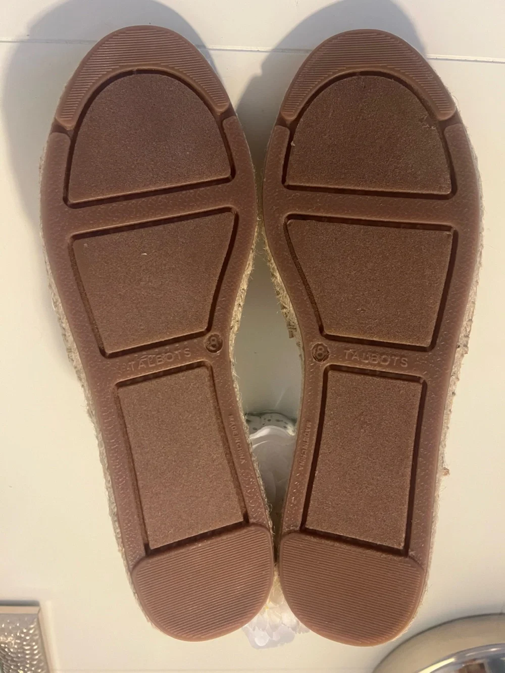 NWOB TALBOTS LLYSSA ESPADRILLE POLKA DOT SLIP ON SANDALS SZ 8